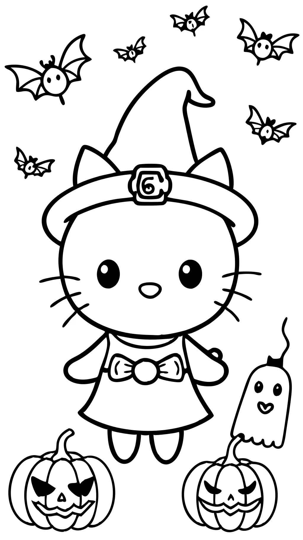 hello kitty coloring pages halloween